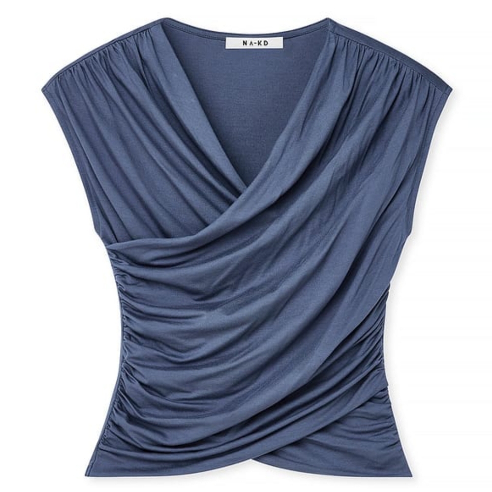 Women's Blue Draped Top